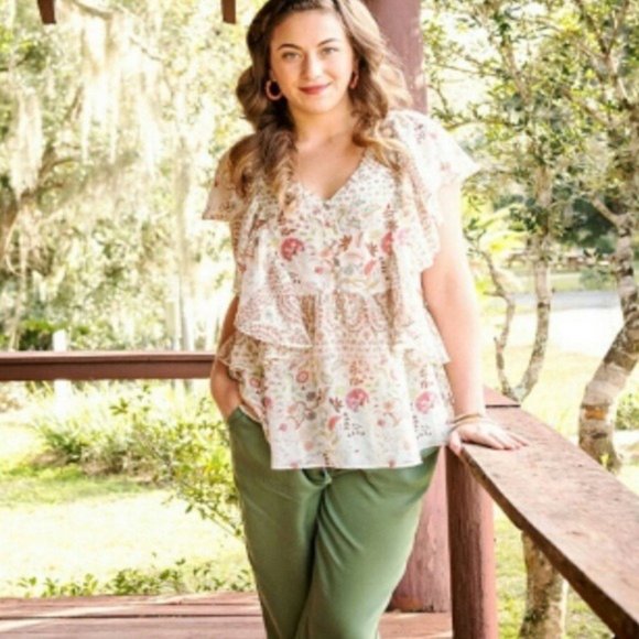 Matilda Jane Top Rustic Floral Boho Fly By Blouse XS - Picture 1 of 9